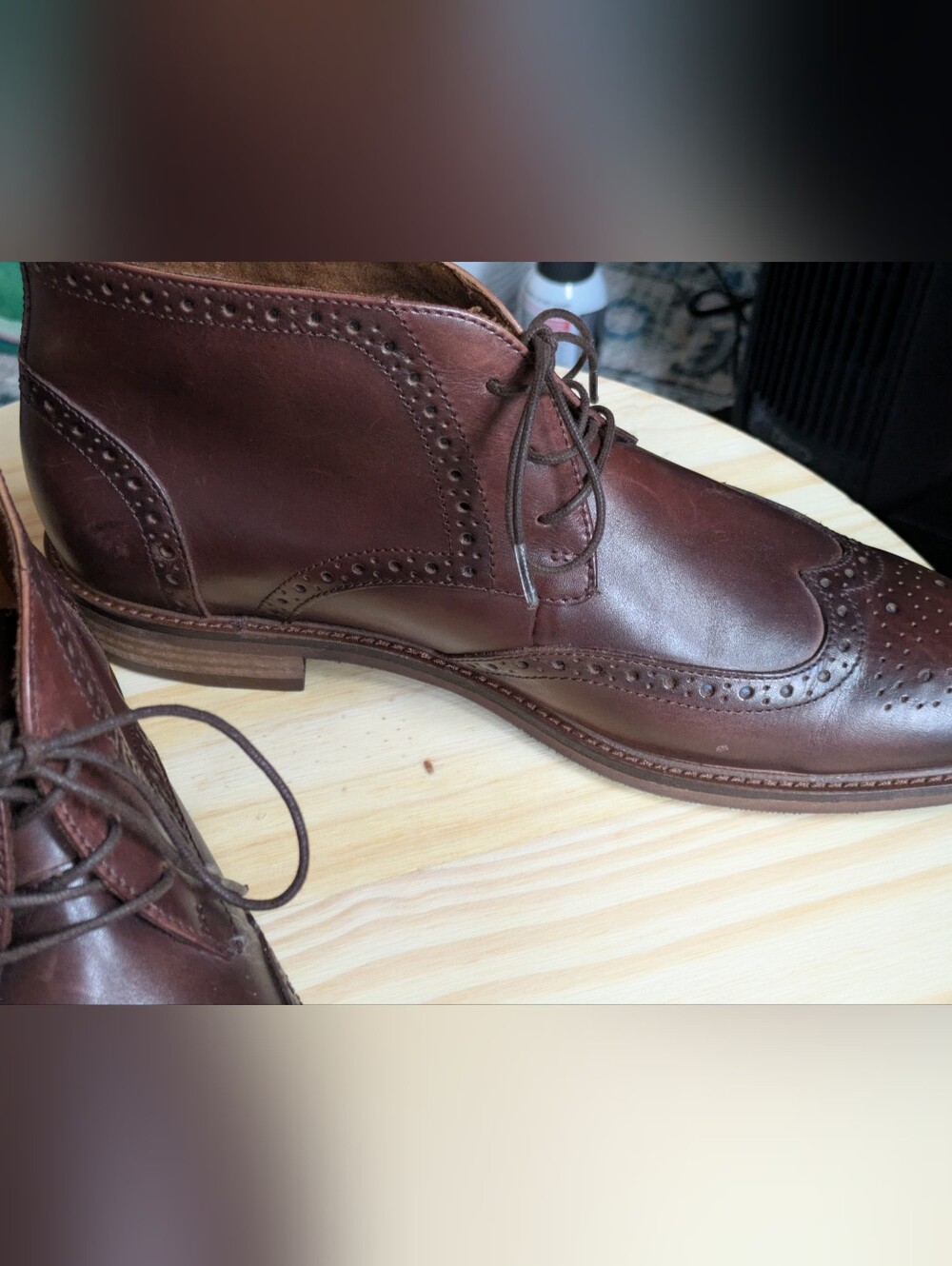 Blake Mckay Wingtip Brogue Chukkas Size 10 Men's Dark Brown Leather NEVER WORN - Picture 6 of 11